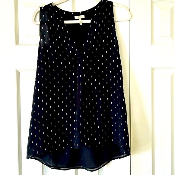 Joie black and silver chiffon top - Picture 1 of 3